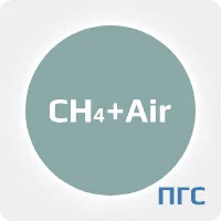ПГС ГСО 1 разряд метан (СН4) 2,2 % в воздухе (air) в стальном баллоне 4-5 л. вентиль латунь
