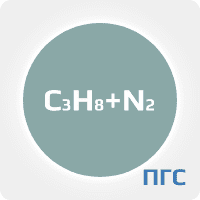 ПГС ГСО 1 разряд пропан (C3H8) 1,36% в азоте (N2) в стальном баллоне 4-5 л. вентиль латунь