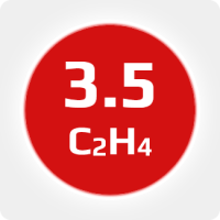 Этилен (C2H4) 3.5 (99,95%) в баллоне 2л. (0,6 кг.), соединение W21,8х1/14'' LH (DIN 1)