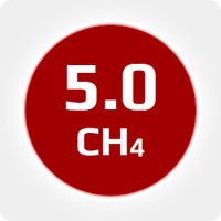 Метан  (CH4) 5.0 (99,999 %) в баллоне 40л. 150 бар, соединением W21,6x1/14'' LH (DIN 1)