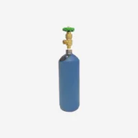Газовый баллон 2 л кислородный стальной бесшовный 150 бар с латунным вентилем, новый, ТР ТС 032 синий соединение DIN6 (W21,8x1/14'') / Cylinder 2 liters 150 bar blue color valve DIN6 (W21,8x1/14'')