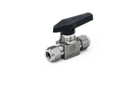 Шаровой кран AMFLO, SS-BV11,  угловой, нержавеющий SS316L, 206 bar, 3-х портовый / Ball valve SS-BV11 tree T-ports