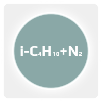 Калибровочная газовая смесь: ИЗОБУТАН (i-C4H10) 10 % + АЗОТ (N2) ост. в баллоне 10 л. Сталь, вентиль Латунь
